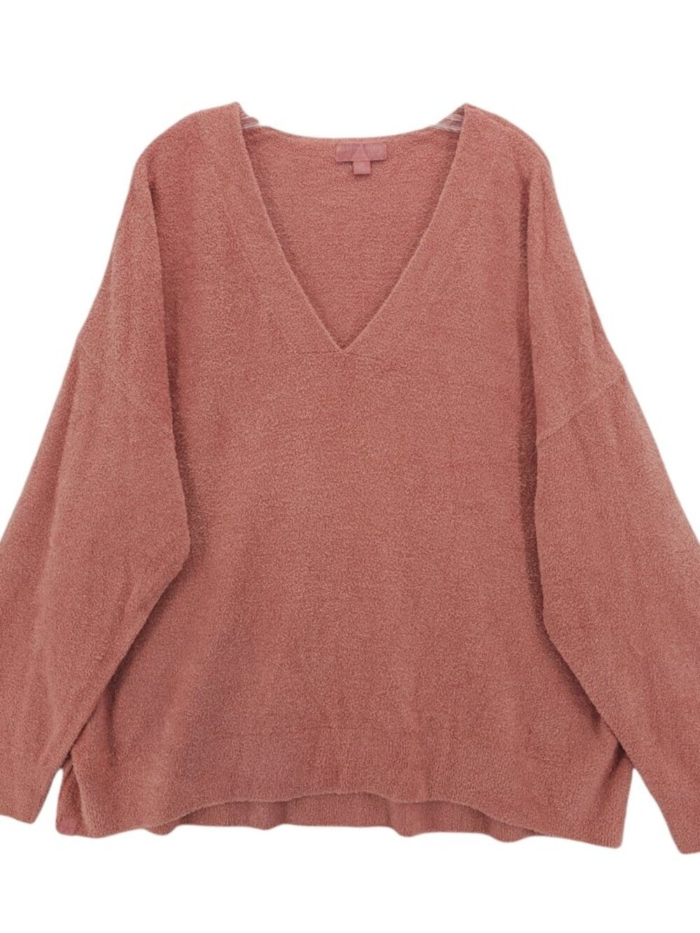 BAREFOOT DREAMS CozyChic Lite V-Neck Pullover Sweater Dusty Pink Size  3X